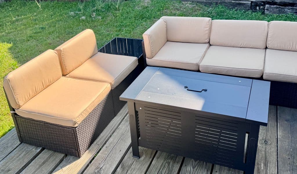 A patio furniture set assembled by Taskify