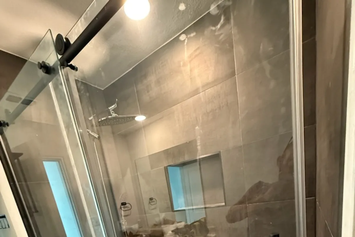 Completed tiled shower remodeling project